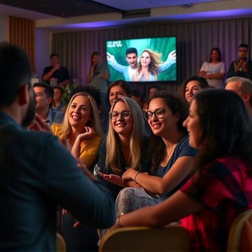 Grupo de pessoas assistindo TV juntas, celebrando a paix&atilde;o por s&eacute;ries.